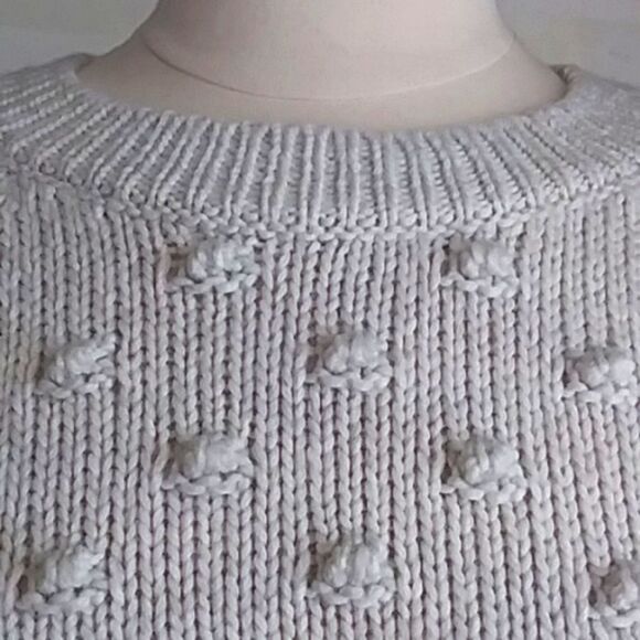 Gap Sweater Women's BAUBLES 3D Popcorn Knit Oatmeal 90s Y2K Small Tall - Picture 5 of 9